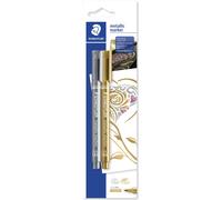 STAEDTLER® 8323 Metallic pen Carte blister de 2 pièces or et argent