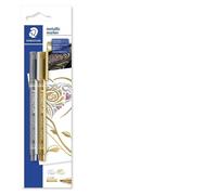 STAEDTLER 8323-S BK2 Metallic Marker Pens - Gold/Silver (Pack of 2) Metallic Mar
