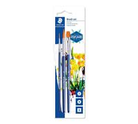 STAEDTLER® 989 Pinceau carte blister 3 pièces Nr2 rond Nr8 rond Nr8 plat