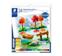 Staedtler Peinture aquarelle 8880 C24 - Qualité professionnelle, couleurs très pigmentées, 24 tubes