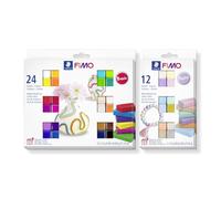 STAEDTLER Basic & Pastel Colours Lot de 36 demi-blocs de pâte à modeler souple durcissant au four pour débutants 25 g Couleurs assorties Polyvalent pour bijoux et décoration