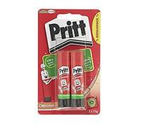 Pritt Bâton de colle Pritt, colle sûre et adaptée aux enfants pour les travaux artistiques et de bricolage, colle forte pour l'école & le bureau, 2x 11 g de bâton Pritt