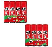 Staedtler Bâton de colle Pritt, colle sûre et adaptée aux enfants pour les travaux artistiques et de bricolage, colle forte pour l'école et le bureau, lot avantageux de 8x 22 g de crayon Pritt
