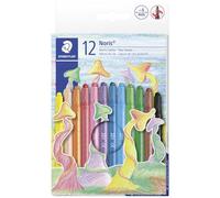 STAEDTLER batons de cire - Noris Club, dans un étui PVC de 12 | Mine de cire 6 mm résistante, couleurs vives - rotation facile pour enfants - Art.-Nr. 221 NWP12