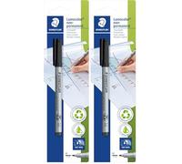 Staedtler BKDA Lumocolor 315-9 Stylo universel à pointe M d'environ 1 mm non permanente Noir (Lot de 2)