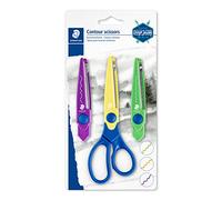 Staedtler - Blister 1 Paire Ciseaux à Lames Dentelle Interchangeables - Edition Design Journey - 965-S BK-C Coloris Assortis