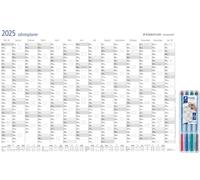 Staedtler Calendrier mural 641 YPA3DE+305F WP4-1 DIN A3 12 mois/1 page 1 set