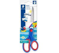 STAEDTLER Ciseaux de bricolage Noris, droitiers, longueur 21 cm, grande capacité de coupe, lames arrondies inoxydables, zone de prise ergonomique souple, 965 21 NBK