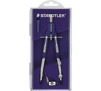 Staedtler Mars Comfort, Compas technique à réglage rapide et micrométique en composite métal-plastique, Coffret avec élément mine et adaptateur universel, 552 01