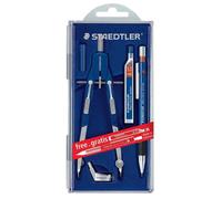 Staedtler Compas Technique 552 01 Réglage Rapide + Porte-Mine 775 05 Et Etui Mines 250 05-Hb