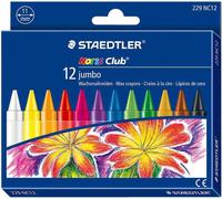 STAEDTLER - Noris Jumbo 229 - Etui Carton 12 Craies À la Cire Assorties Diam. 12 mm - 229 12 C12