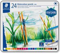 STAEDTLER Crayon aquarelle Design Journey étui métallique de 24 pièces
