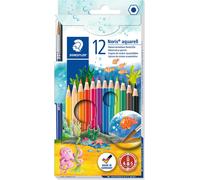STAEDTLER Crayon aquarelle Noris Club aquarell étui carton 12 pièces + 1 pinceau