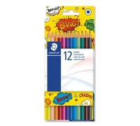 STAEDTLER Crayon de couleur hexagonal BD étui carton 12 motifs aléatoires (1 set)