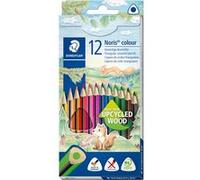 Staedtler Crayons de couleur Noris Colour 187 C12 - Triangulaires, bois upcyclé, 12 couleurs