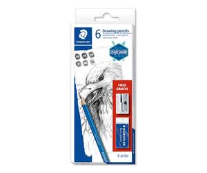 Staedtler Crayon Mars Lumograph 100 ensemble de crayons (6)