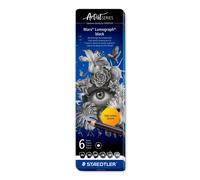 Staedtler Crayons à papier Mars Lumograph – Boîte en métal 6 crayons 8B/7B/6B/4B/2B/HB