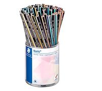 Staedtler Crayon Noris 118 KP72PA de forme triangulaire pour une écriture et un coloriage détendues, très bonne qualité, dureté HB, 72 crayons de 6 couleurs pastel dans un pot en carton, 118 KP72PA