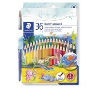 Staedtler Crayons de couleur aquarellables 14410ND36 Pack de 36 couleurs assorties + pinceau