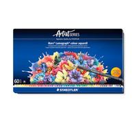 STAEDTLER Crayon aquarelle - 60 couleurs assorties - Mars Lumograph Color Aquarell - Boîte de 60, 104 M60