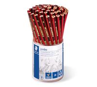 Staedtler Crayons d'apprentissage tradition jumbo 1285 - 2B, étui de 50 | Format triangulaire ergonomique, mine de 4 mm - bois recyclé, pour enfants - Réf. 1285 KP50