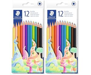 Staedtler, Crayons de couleur sans bois, Lot de 24 crayons aux couleurs assorties, 175 C12