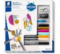 Staedtler Design Voyage Pigment Brosse Kit - Stylos, Crayon, Gomme, Affûteuse