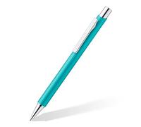 Staedtler elance 421 45 stylos à bille - turquoise, 10 pièces | Mécanisme à pression avec corps en métal, recharge bleue remplaçable - indélébile - Réf. 421 45-35