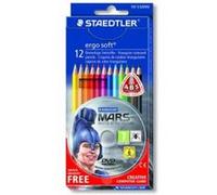 STAEDTLER ERGOSOFT 157 C12DVD PACK DE 12 CRAYONS DE COLORIAGE ASSORTIS + 1 DVD DE JEU D'AVENTURE