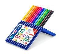 Staedtler ergosoft 157 SB12P Crayons de Couleur, Forme Triangulaire Ergonomique, Couleurs intenses et Vives, Mine Souple et incassable, boîte de 12 Couleurs, 157 SB12P