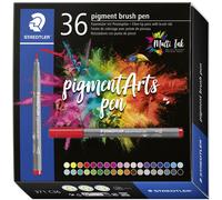 STAEDTLER Feutre de coloriage pigment brush pen étui carton 36 pièces