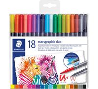 STAEDTLER Feutre double marsgrahic duo étui de 18 pièces