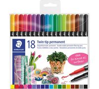 STAEDTLER Feutre double Twin-tip Étui plastique de 18 pièces