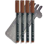 Staedtler feutre feutre universel pilot staedtler lumocolor/box, marron, 4er Pack F Spitze