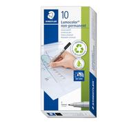 Staedtler Feutre Lumocolor non-permanent, encre soluble dans l'eau, convient à presque toutes les surfaces, largeur de ligne F 0,6 mm, rechargeable, longue durée vie, 5 feutres noirs, 316-9X, Gris