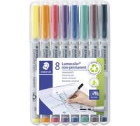 Staedtler Feutre pour transparent Lumocolor M non-permanent 315 315 WP8 bleu, marron, jaune, vert, orange, rouge, noir, violet