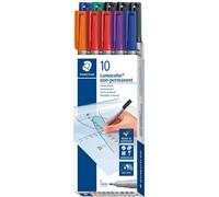 Staedtler Feutre pour transparent Lumocolor® non-permanent pen 316 316 B10 rouge, bleu, vert, noir, orange, lilas