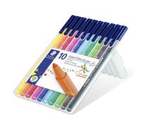 Staedtler - Feutres Triplus Color 323 SB10 - Haute qualité, Pointe 1 mm, 10 couleurs, Étui chevalet