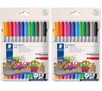 Staedtler Feutres à double pointe Noris 320 - lot de 24, 1,0 et 3,0 mm