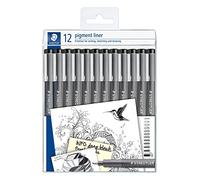 STAEDTLER - Feutres Fins - Lot De 12 Stylos À Encre Pigmentée Noir - 308-9 Tb12