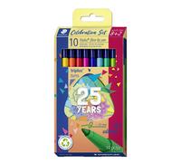 Staedtler Feutres Triplus Color 323 – Étui 10 feutres pointe moyenne 1 mm assortis Édition anniv.