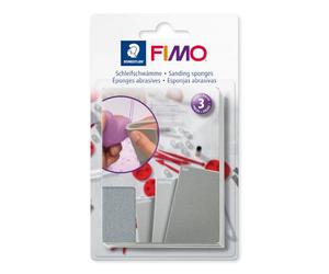 STAEDTLER FIMO 8700 08 Set tampons abrasifs - 3 grains | Tampons fin, superfin & microfin lavables - lissent les surfaces d’argile durcie avant finition - Art.-Nr. 8700 08