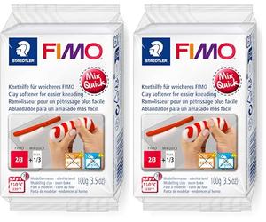 STAEDTLER - Fimo Accessoires Mix Quick - Pain ramollisseur de pâte - 100 grammes - 8026 (Lot de 2)