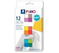 Staedtler Fimo Coffret Soft Couleurs Brillantes 12 Demi Blocs 12x25 G / 8023 C 12-2