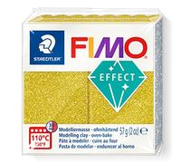 STAEDTLER FIMO Effect 8010 Pâte pailletée - Or, 57 g | Pâte polymère durcissant au four à fines paillettes, souple & malléable - bijoux & décorations - Art.-Nr. 8010-112