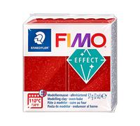 Staedtler Pâte à modeler Fimo® effect 8020-202 – effet pailleté rouge – 57 g