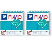STAEDTLER FIMO Effect- Pain pâte à modeler 57 Grammes - Effet turquoise métallique - 8010-36 (Lot de 2)