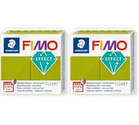STAEDTLER FIMO Effect- Pain pâte à modeler 57 Grammes - Effet vert métallique - 8010-51 (Lot de 2)