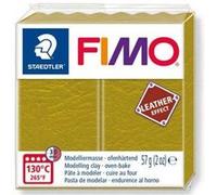 STAEDTLER - Fimo® leather effect - Pain pâte à modeler - 57 Grammes - Effet cuir olive - 8010-519