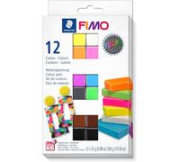 Staedtler FIMO Effet Four - Durcissement Argile - 12 Paquet Assorti 25g Chaque